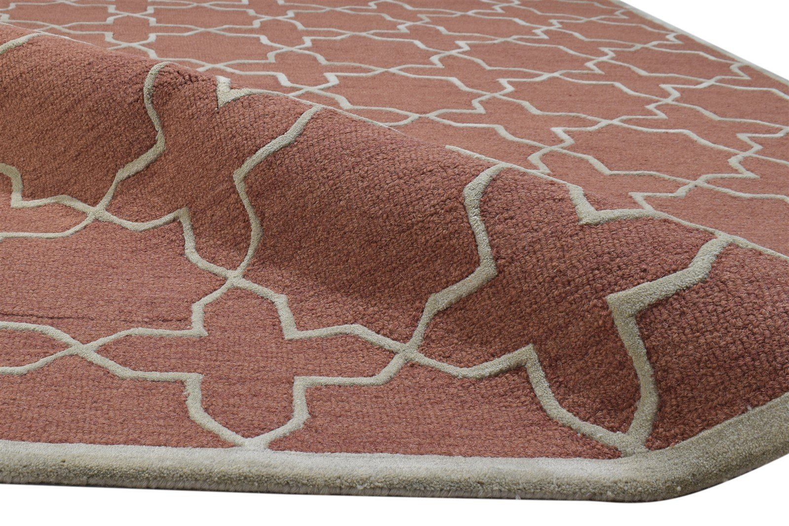 5' X 8' Rug Wool Rust Modern Hand Tufted Moroccan Trellis Room Size Carpet 7864260067477