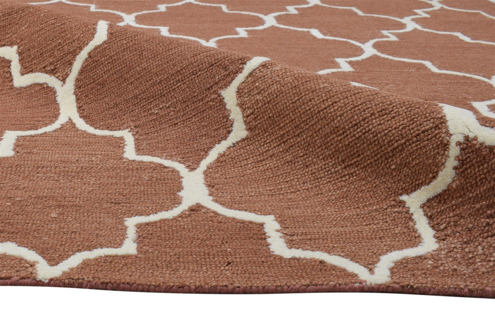 5' X 8' Rug Wool Rust Modern Hand Tufted Moroccan Trellis Room Size Carpet 7864244404373