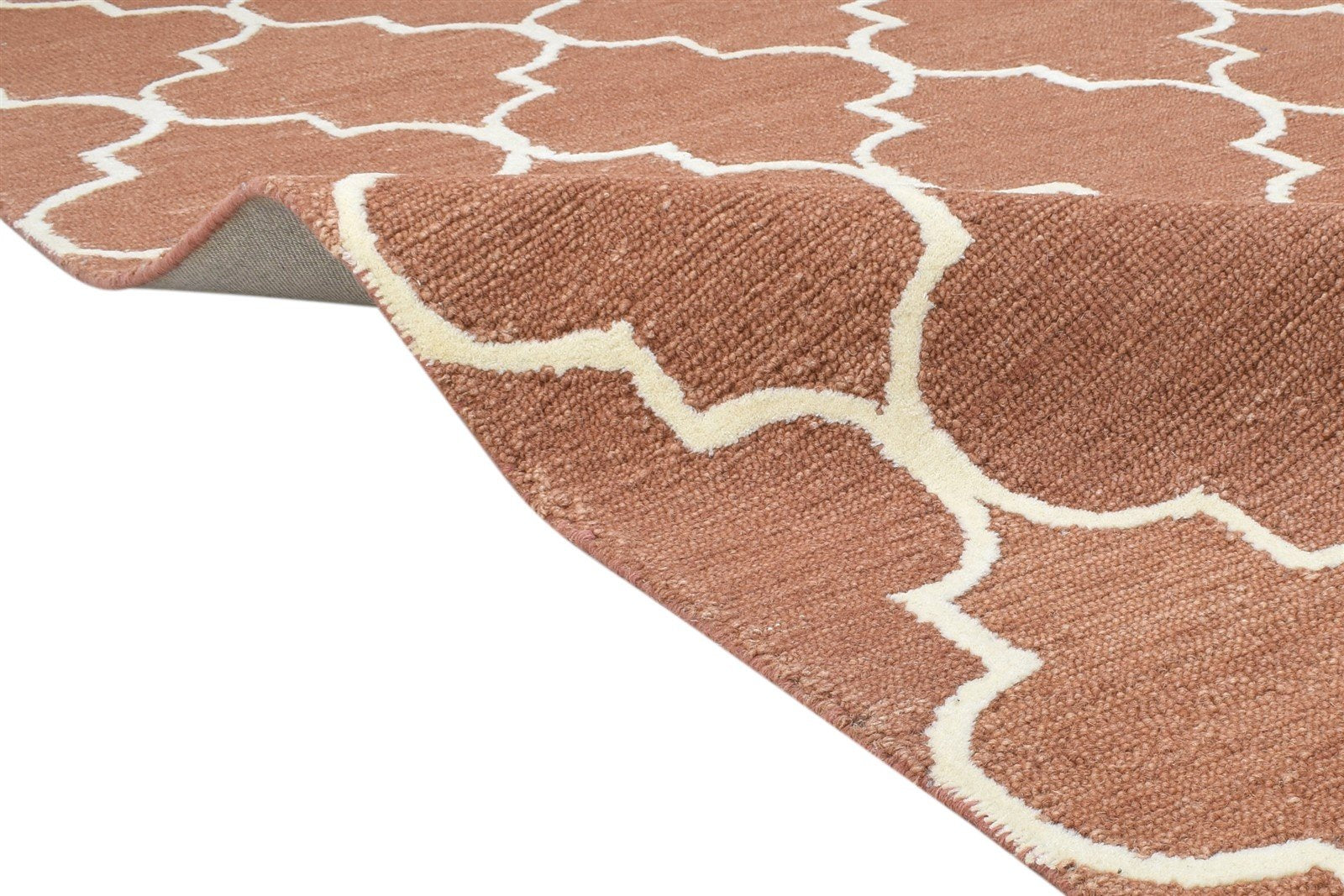 5' X 8' Rug Wool Rust Modern Hand Tufted Moroccan Trellis Room Size Carpet 7864244404373