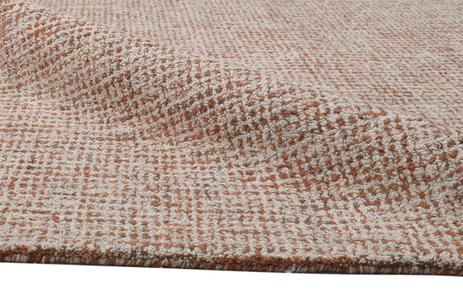 5' X 8' Rug Wool Rust Modern Hand Tufted Scandinavian Solid Room Size Carpet 7864095146133