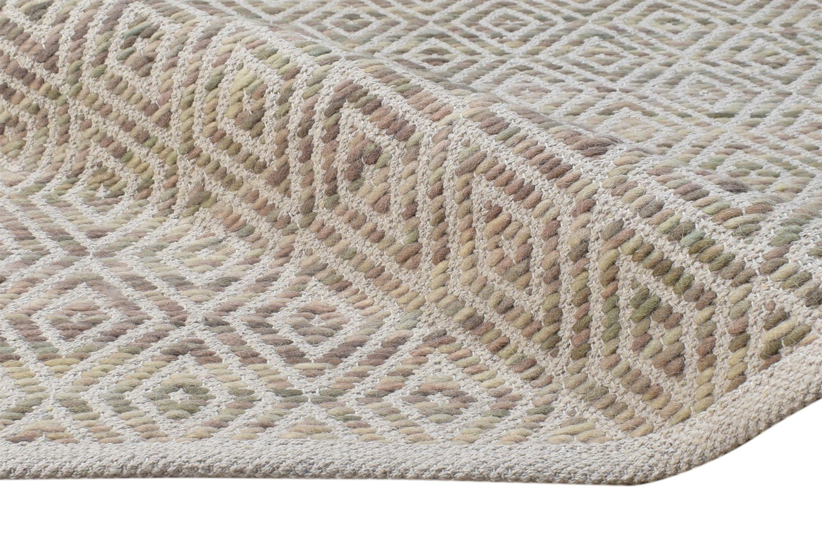 Bird 5' X 8' Rug Wool Sand Modern Hand Woven Scandinavian Diamond 7864932696213