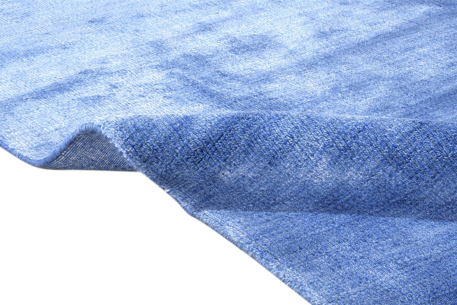 5' X 8' Rug Wool / Silk Blue Modern Handloom Bohemian Solid Room Size Carpet 7864998592661