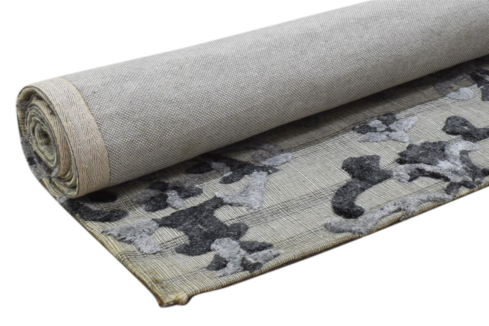 5' X 8' Rug Wool Silk Grey Modern Jacquard Loom Indian Floral Room Size Carpet 7860700381333