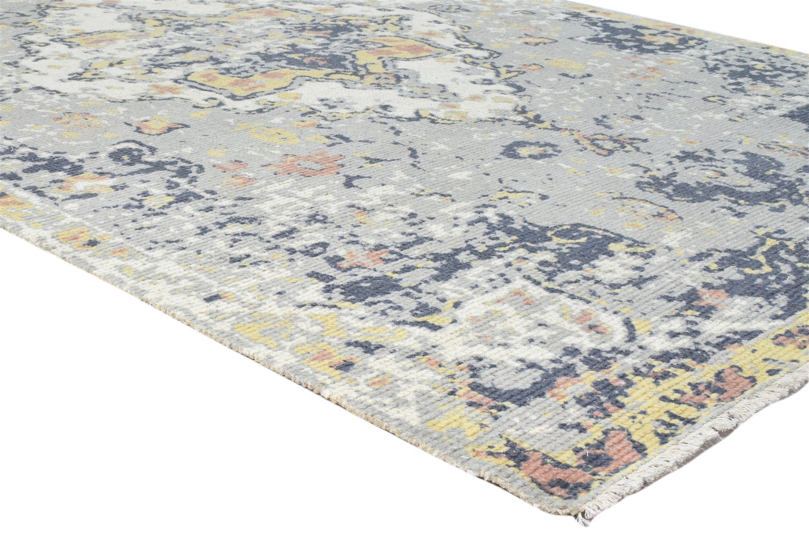 Wool Grey Rug 6X9 Persian Hand Knotted Heriz-Indian Distressed Room Size Carpet Area Rug