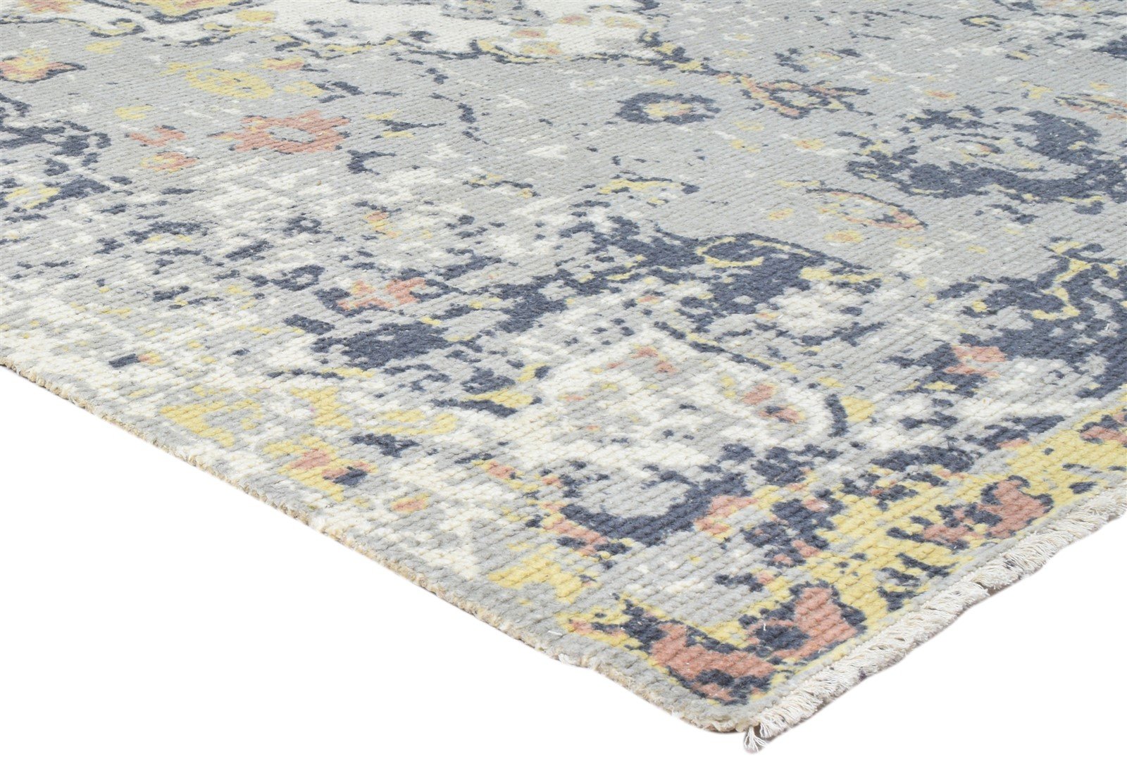 Wool Grey Rug 6X9 Persian Hand Knotted Heriz-Indian Distressed Room Size Carpet Area Rug