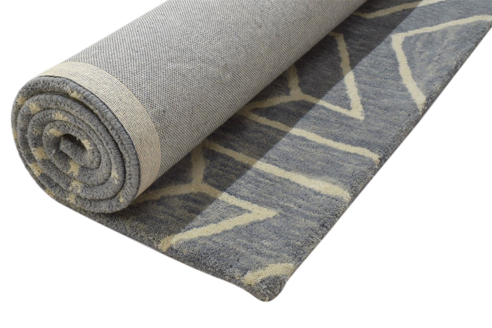 100% Wool Grey Rug 4X6 Modern Hand Tufted Scandinavian Arrow Room Size Carpet Area Rug