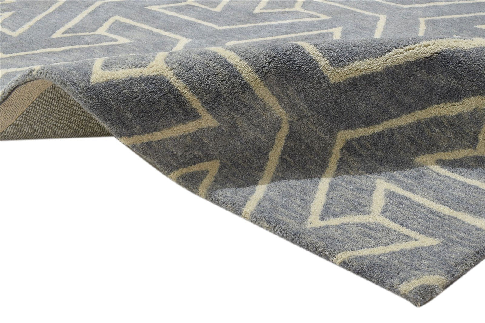 100% Wool Grey Rug 4X6 Modern Hand Tufted Scandinavian Arrow Room Size Carpet Area Rug
