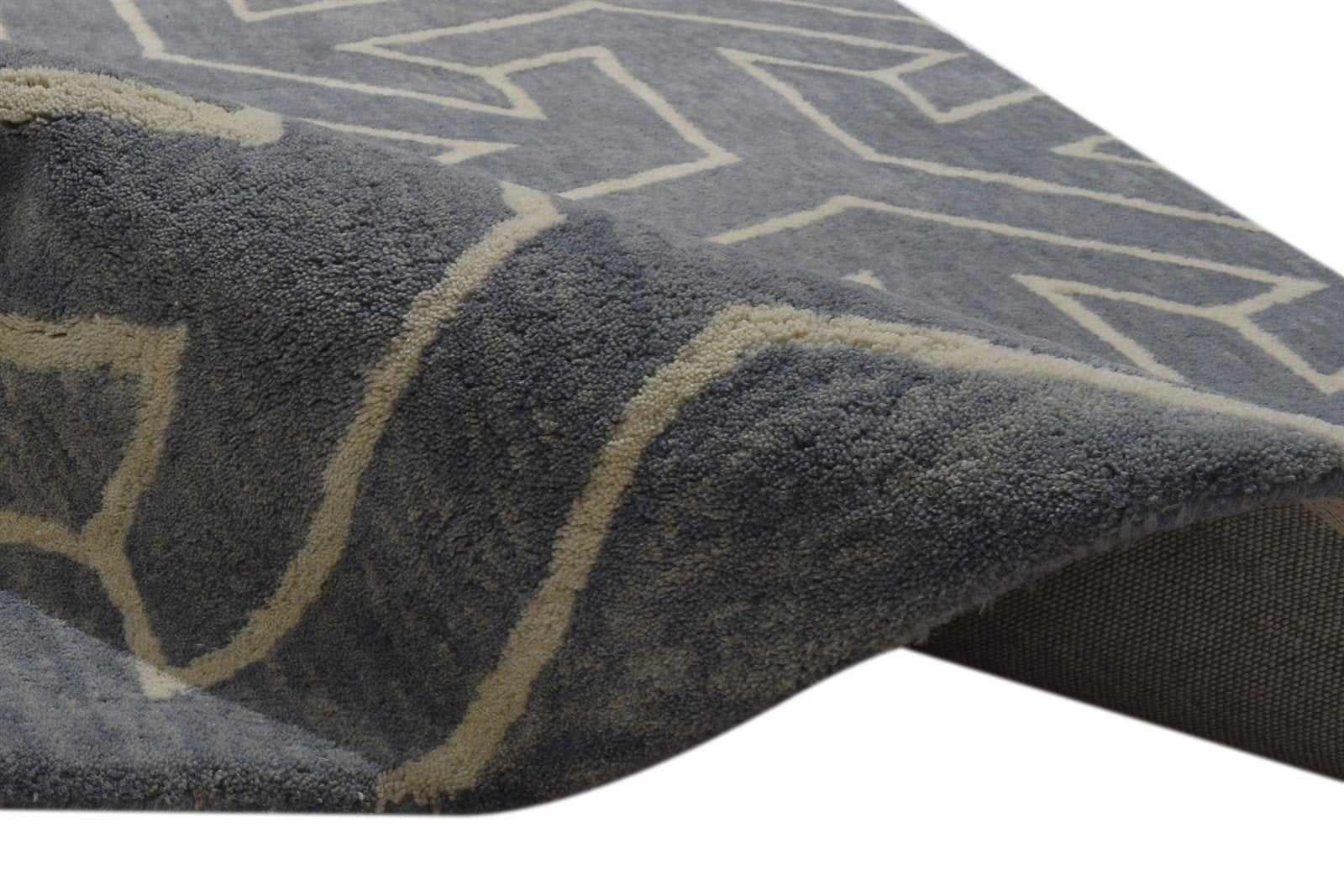 100% Wool Grey Rug 4X6 Modern Hand Tufted Scandinavian Arrow Room Size Carpet Area Rug