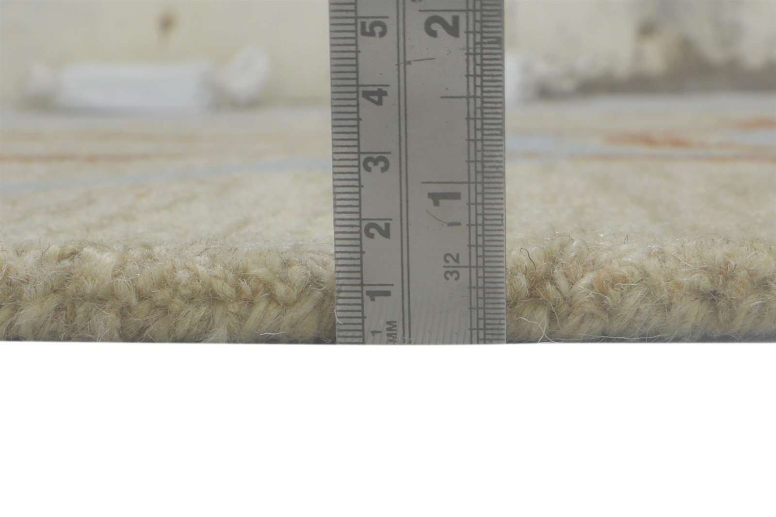 100% Wool Beige Rug 5X8 Modern Hand Tufted Scandinavian Abstract Room Size Area Rug