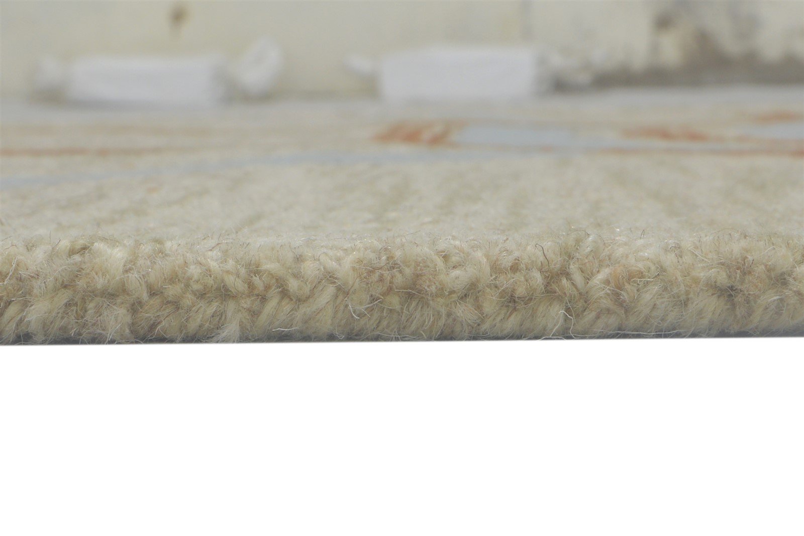 100% Wool Beige Rug 5X8 Modern Hand Tufted Scandinavian Abstract Room Size Area Rug