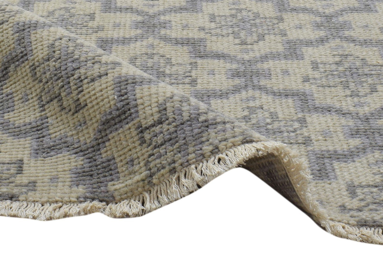 2' X 3' Rug Wool Ivory Modern Hand Knotted Moroccan Trellis Small Carpet Area Rug