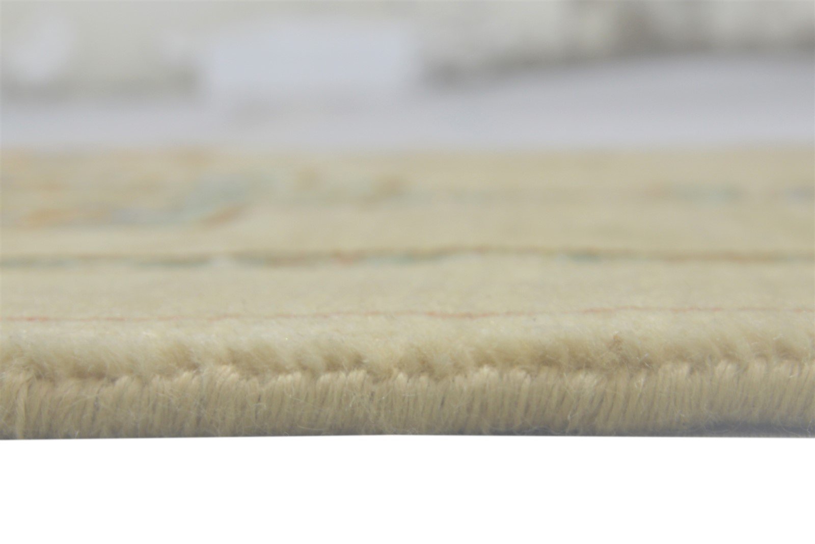 Beige Wool / Silk Rug 3X13 Persian Hand Knotted Oushak Oriental Small Runner Area Rug