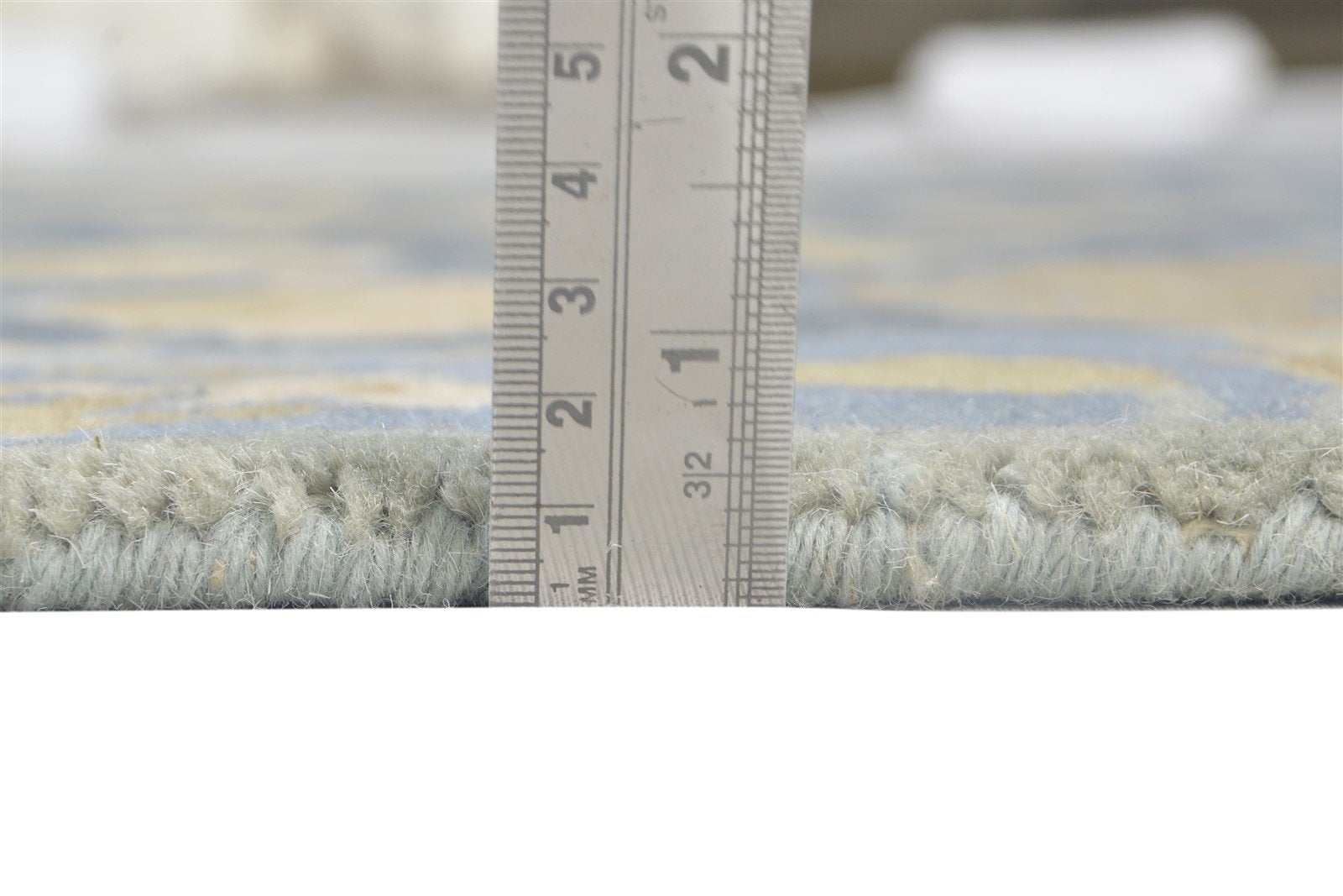 Blue Wool Rug 5' X 8' Modern Hand Tufted French Floral Room Size Carpet Area Rug