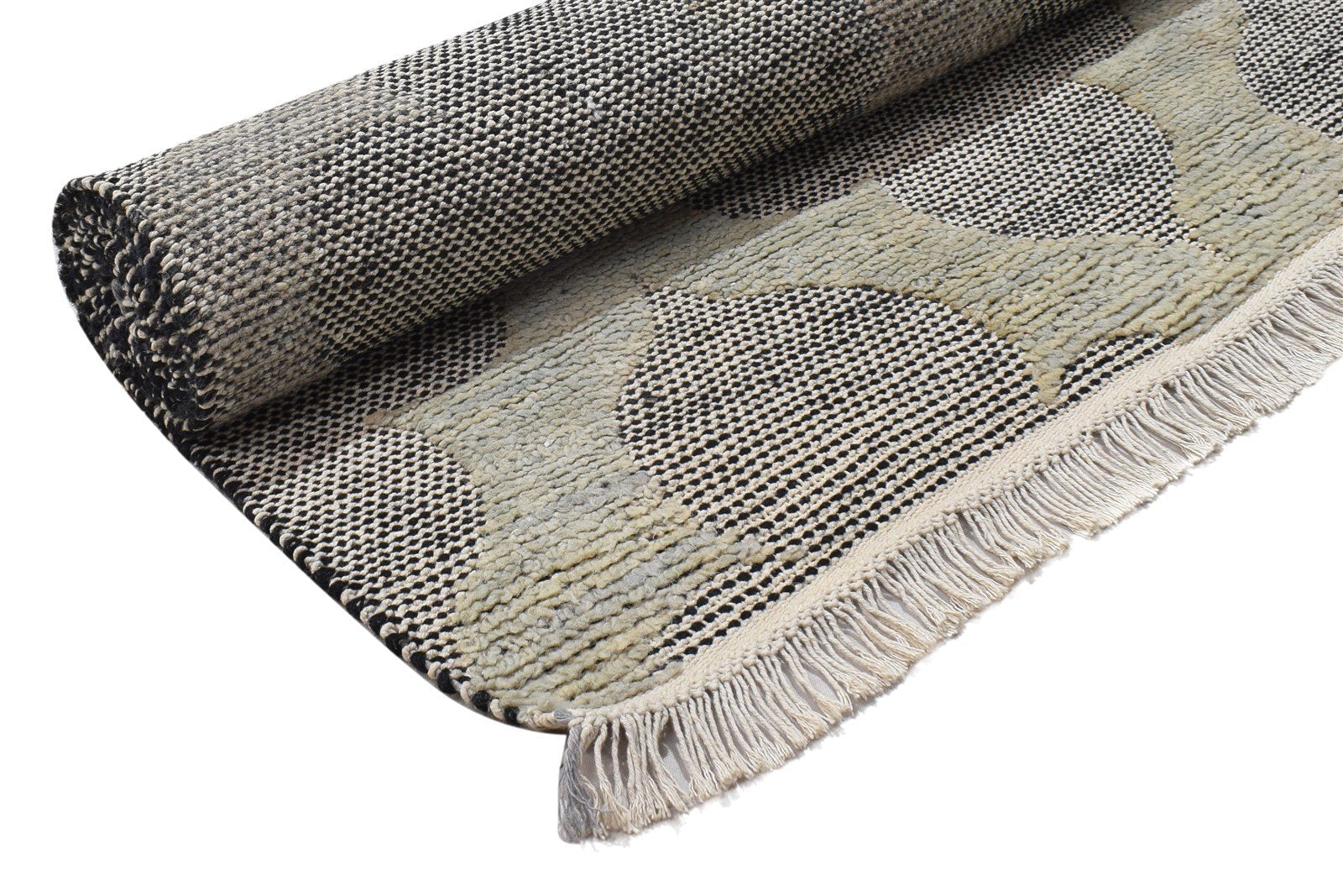 Hand Knotted Grey Wool Rug 5' X 8' Modern Moroccan Trellis Room Size Carpet Area Rug