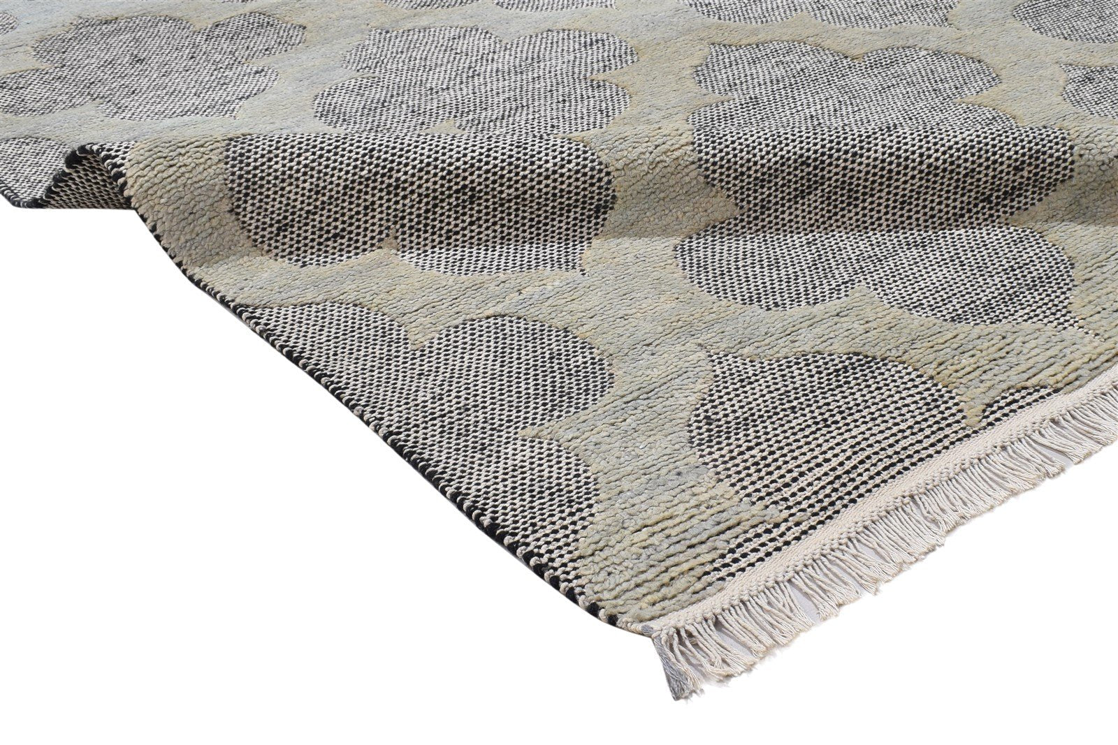 Hand Knotted Grey Wool Rug 5' X 8' Modern Moroccan Trellis Room Size Carpet Area Rug