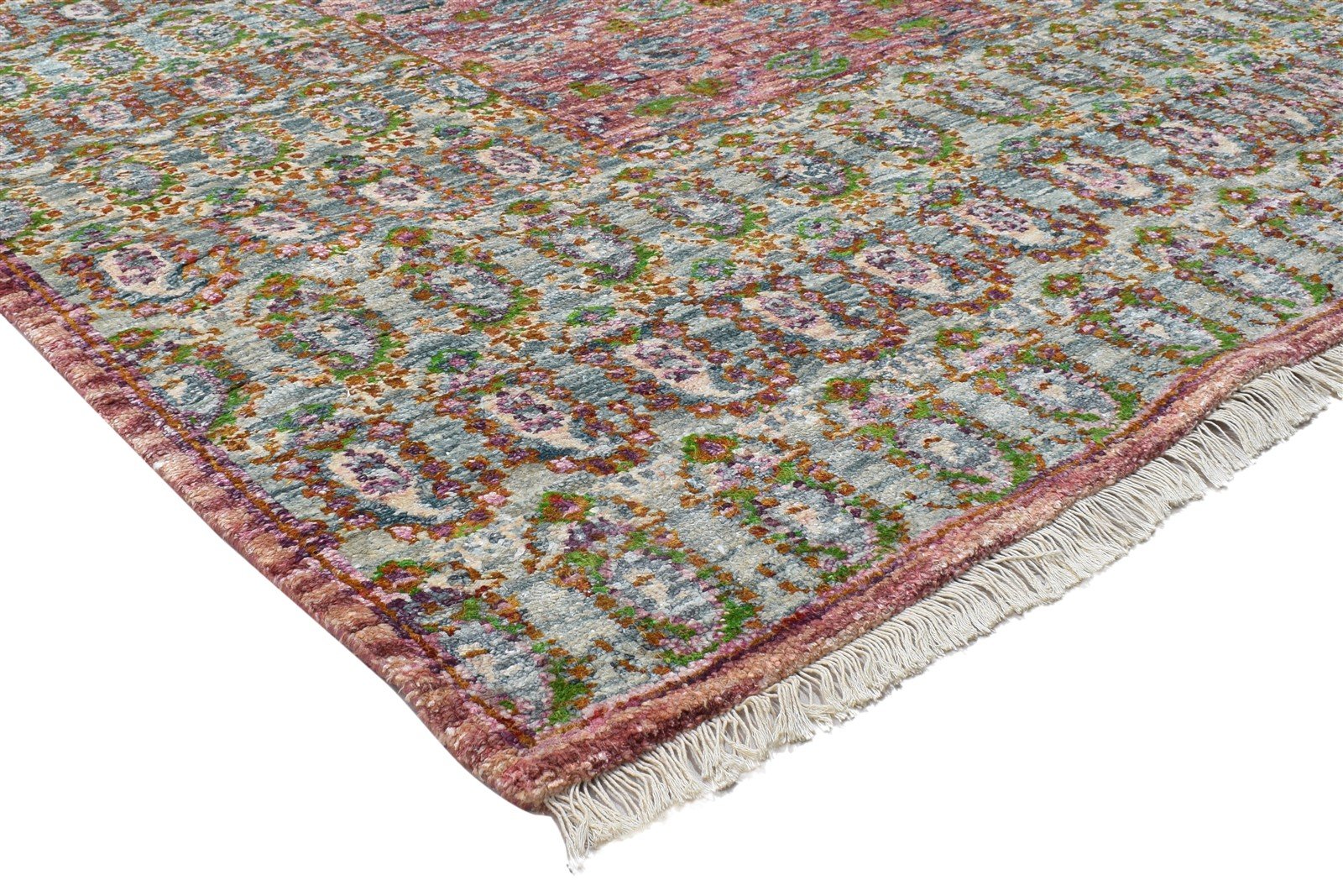 Silk Green Rug 5' X 8' Persian Hand Knotted Bohemian Oriental Room Size Carpet Area Rug