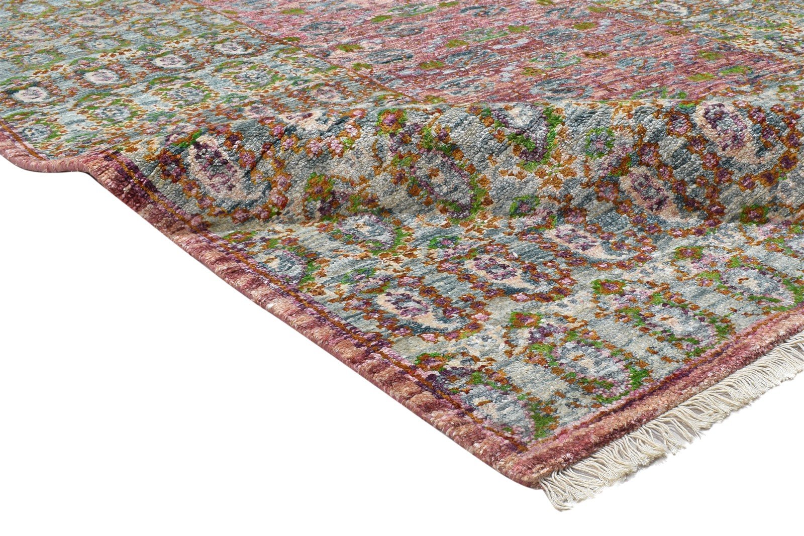Silk Green Rug 5' X 8' Persian Hand Knotted Bohemian Oriental Room Size Carpet Area Rug