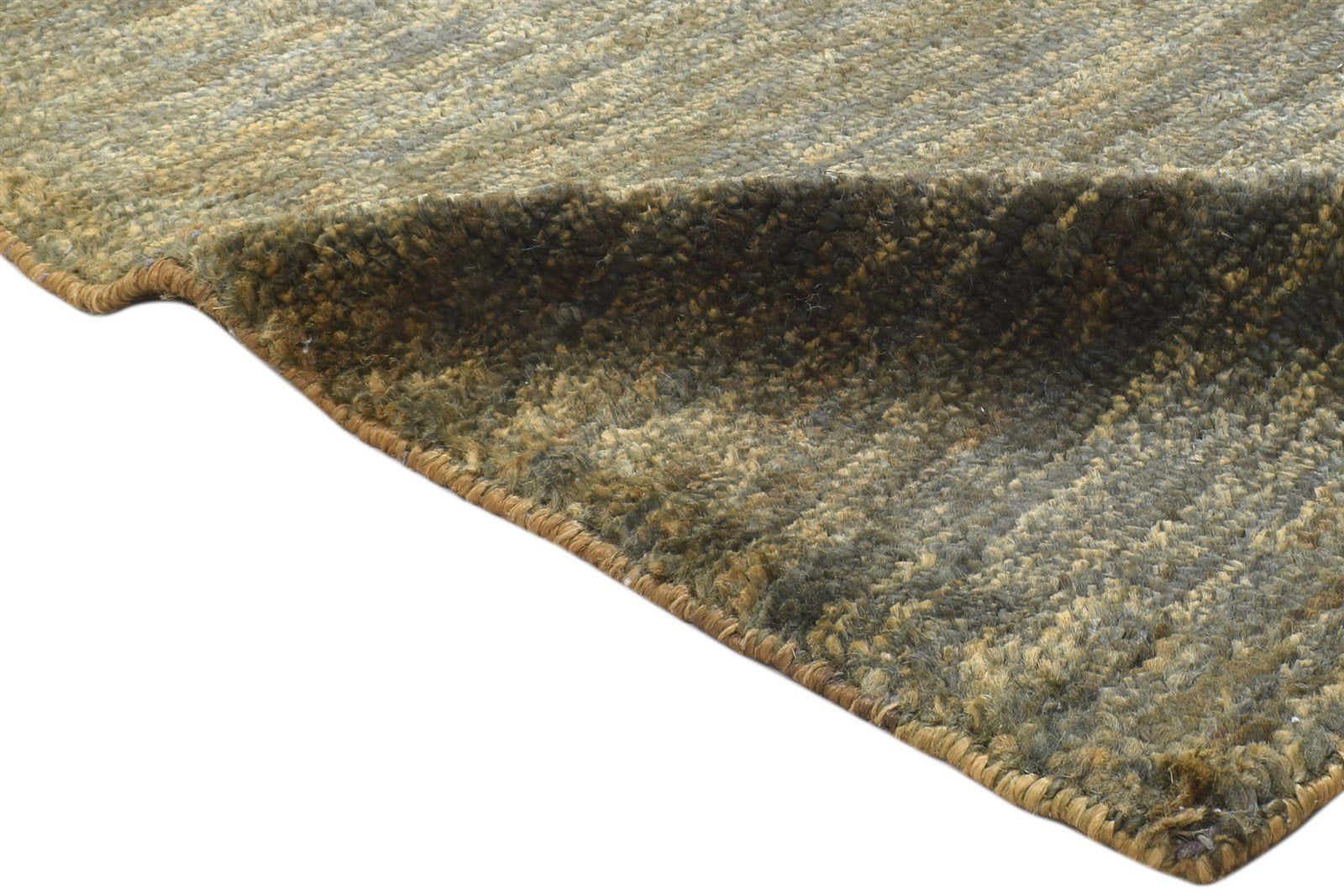 Hand Knotted Charcoal Jute Rug 2' X 3' Modern Scandinavian Striped Small Carpet Area Rug
