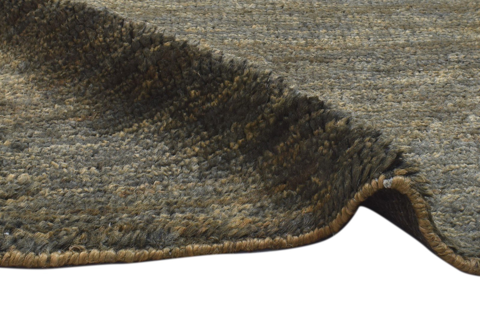 Hand Knotted Charcoal Jute Rug 2' X 3' Modern Scandinavian Striped Small Carpet Area Rug