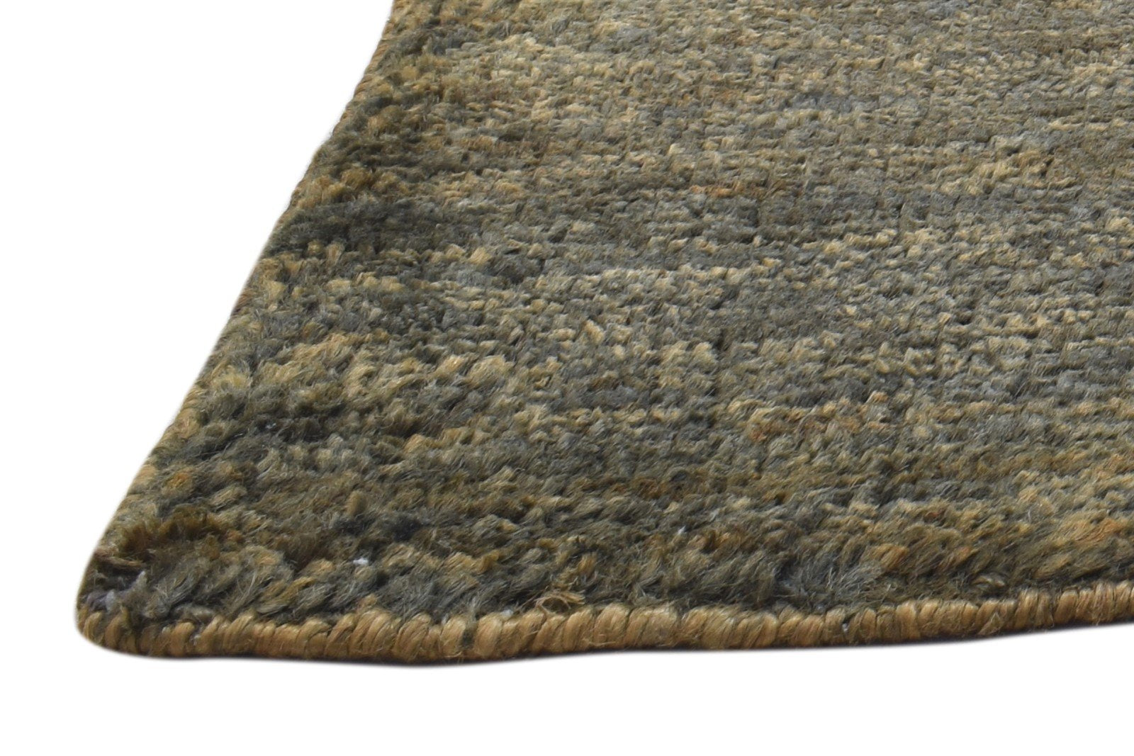 Hand Knotted Charcoal Jute Rug 2' X 3' Modern Scandinavian Striped Small Carpet Area Rug