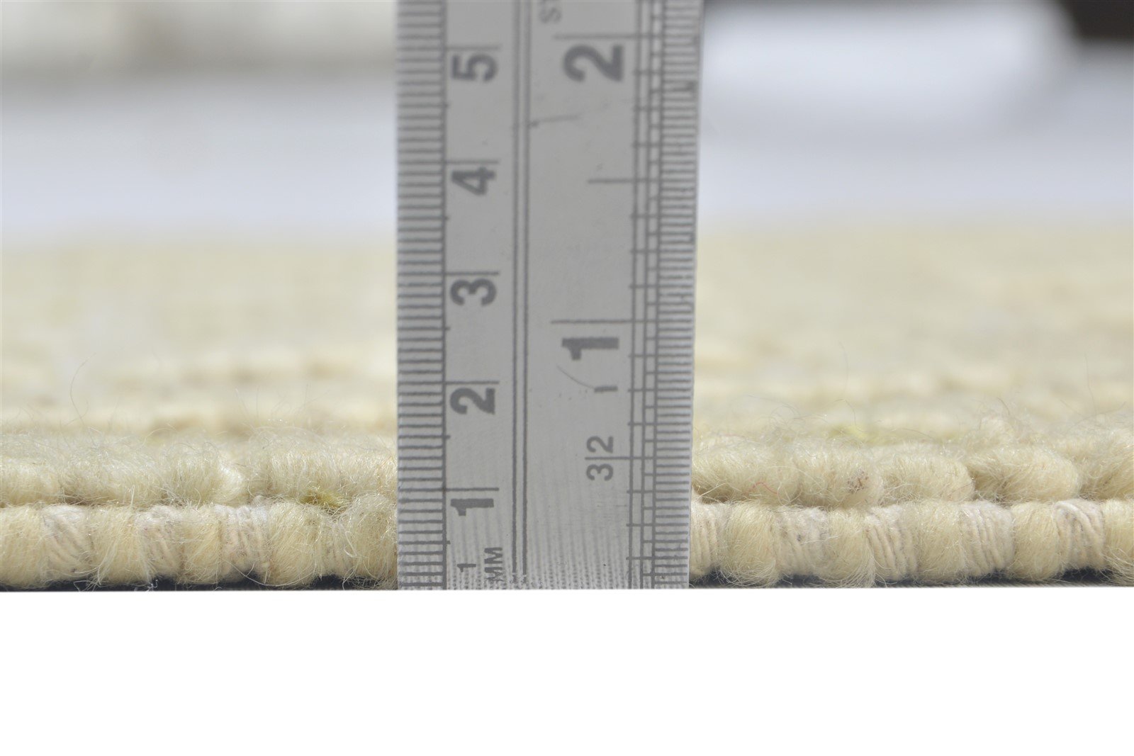 Hand Woven Beige Wool / Silk Rug 2' X 3' Modern Moroccan Geometric Small Carpet Area Rug