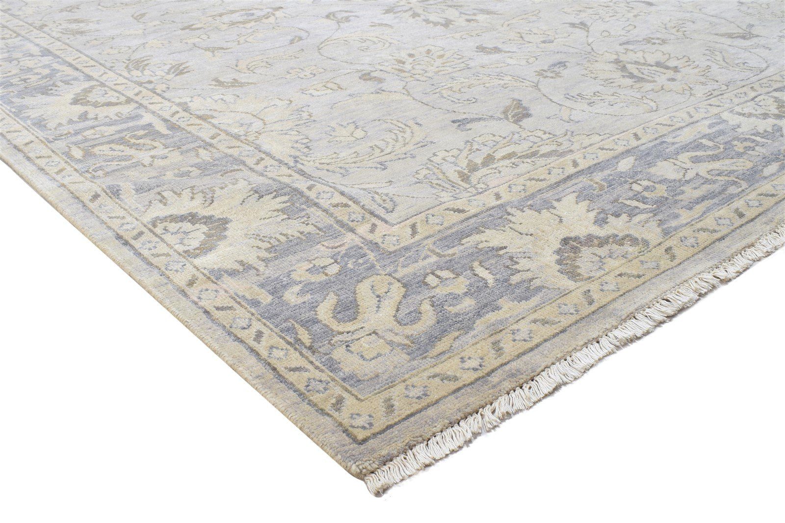 Hand Knotted Grey Wool Rug 8' X 10' Persian Oushak Oriental Large Carpet Area Rug