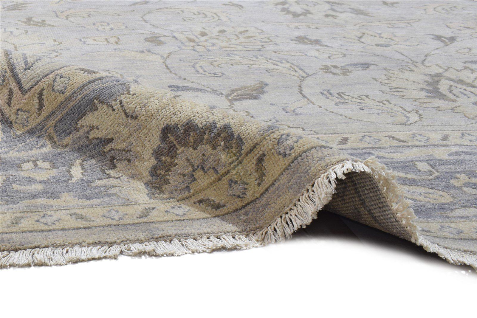 Hand Knotted Grey Wool Rug 8' X 10' Persian Oushak Oriental Large Carpet Area Rug