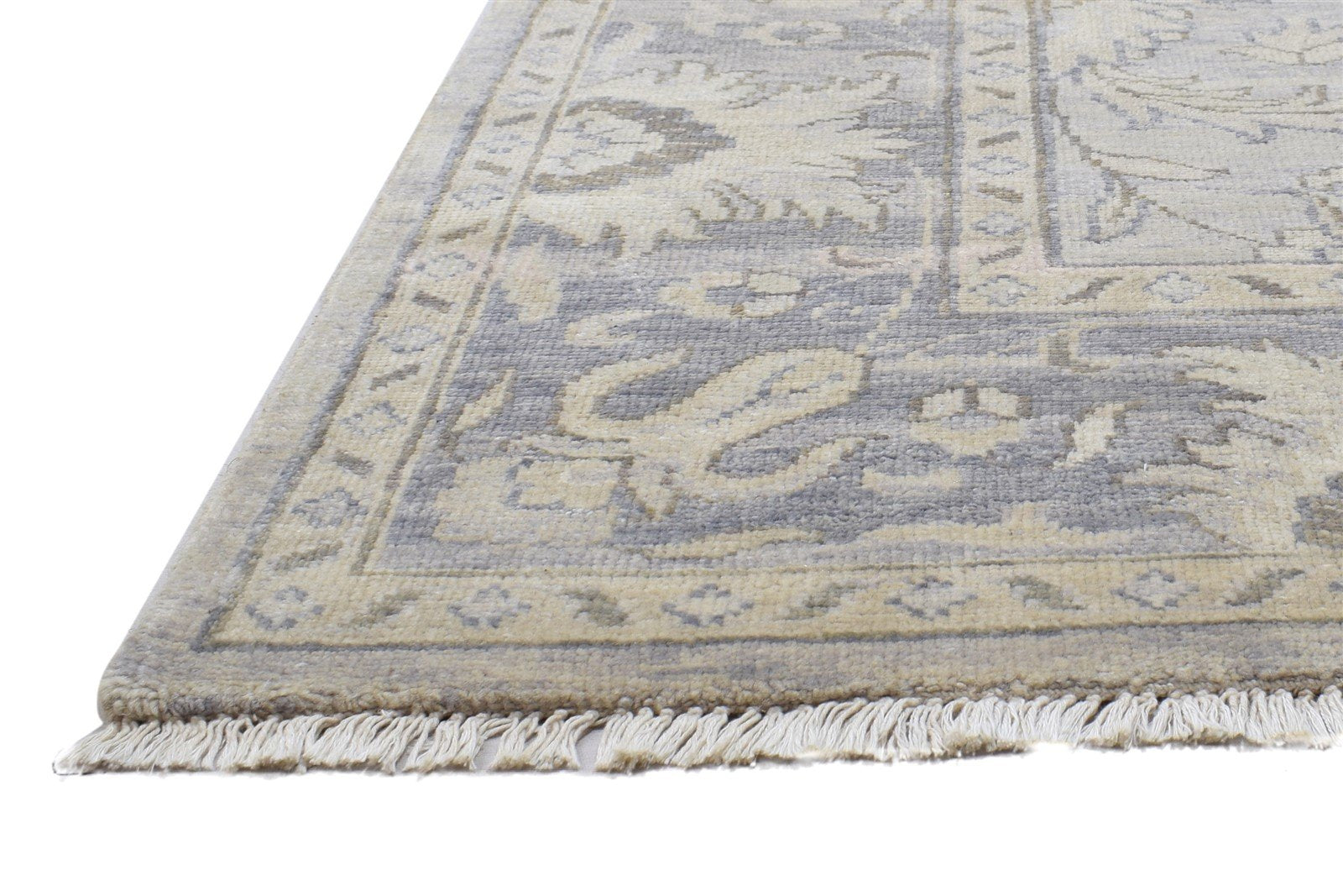 Hand Knotted Grey Wool Rug 8' X 10' Persian Oushak Oriental Large Carpet Area Rug