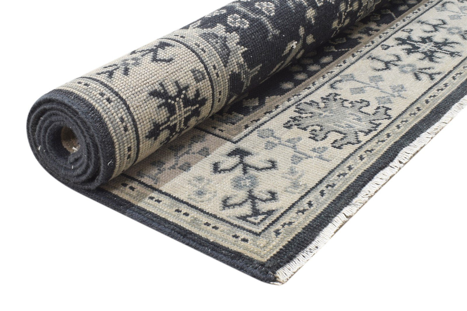 Wool Charcoal Rug 5X7 Persian Hand Knotted Sarouk-Indian Oriental Room Size Area Rug