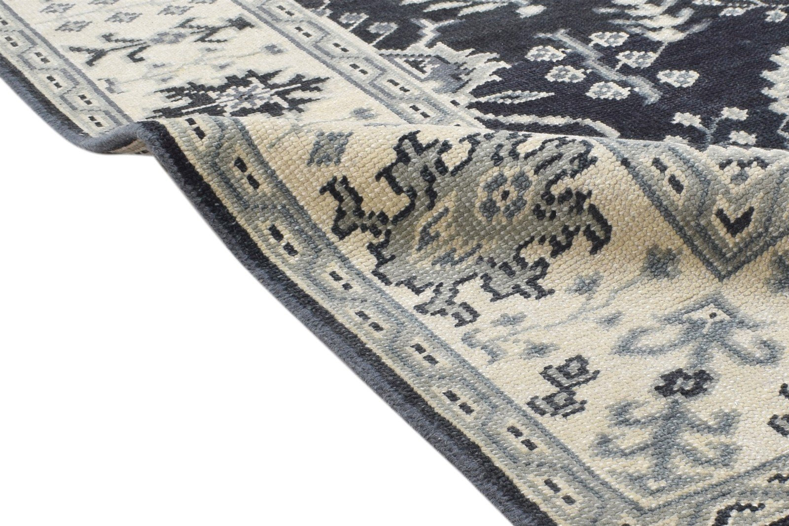 Charcoal Wool Rug 6X9 Persian Hand Knotted Heriz-Indian Oriental Room Size Area Rug