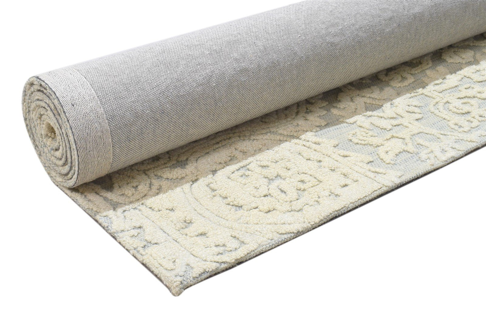 5' X 8' Rug Wool Ivory Modern Hand Tufted French Floral Room Size Carpet Area Rug