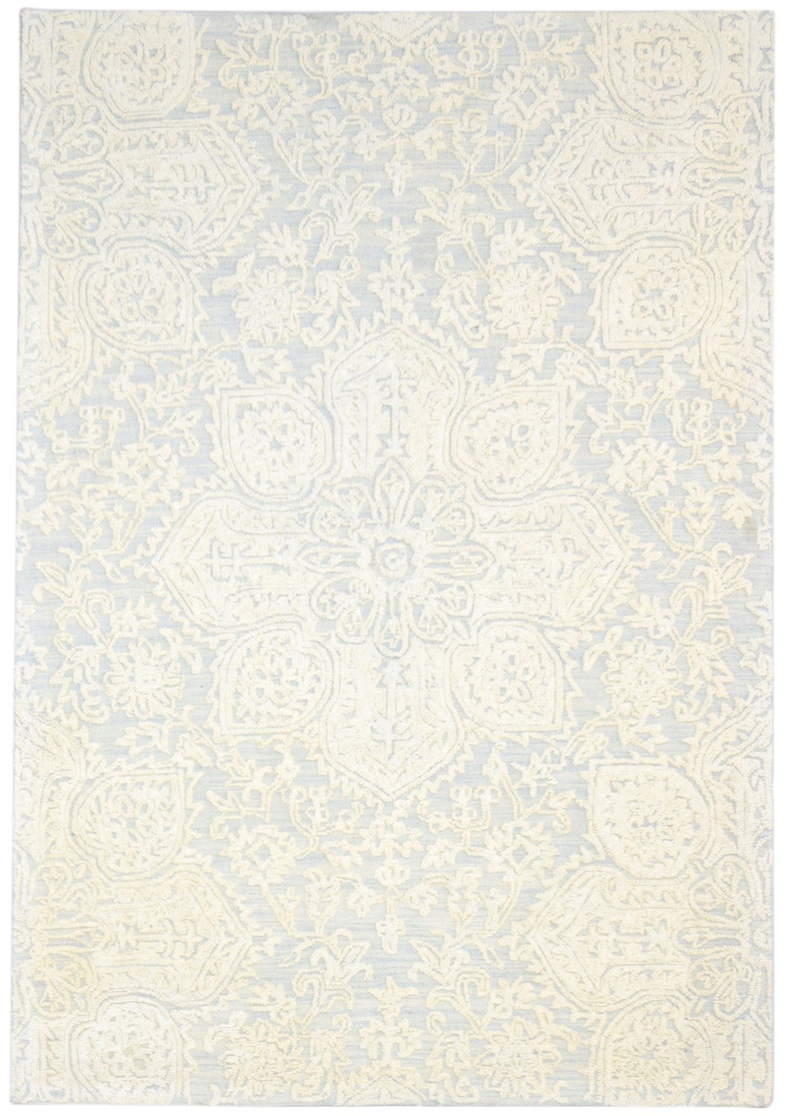 5' X 8' Rug Wool Ivory Modern Hand Tufted French Floral Room Size Carpet Area Rug