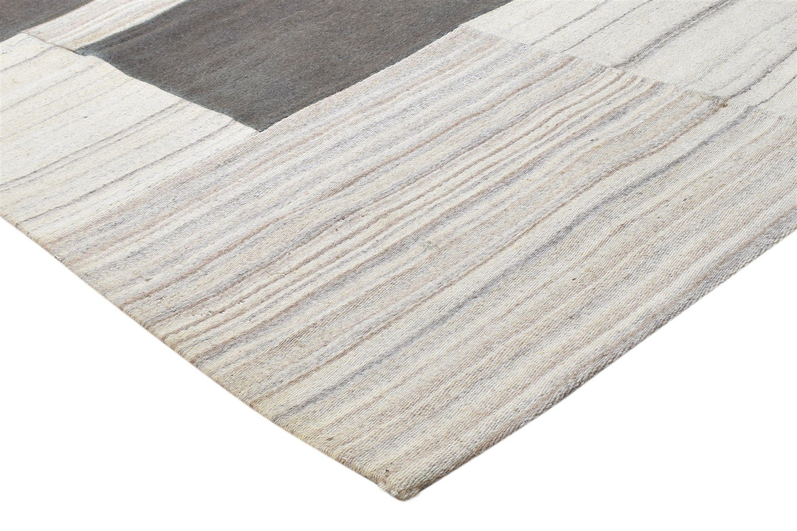 Hand Tufted Grey Wool Rug 8' X 11' Modern Scandinavian Geometric Large Carpet Area Rug