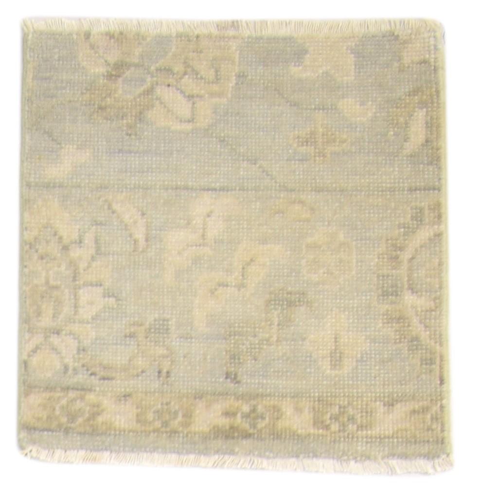 2' X 2' Rug Wool Grey Persian Hand Knotted Oushak Oriental Small Carpet Area Rug