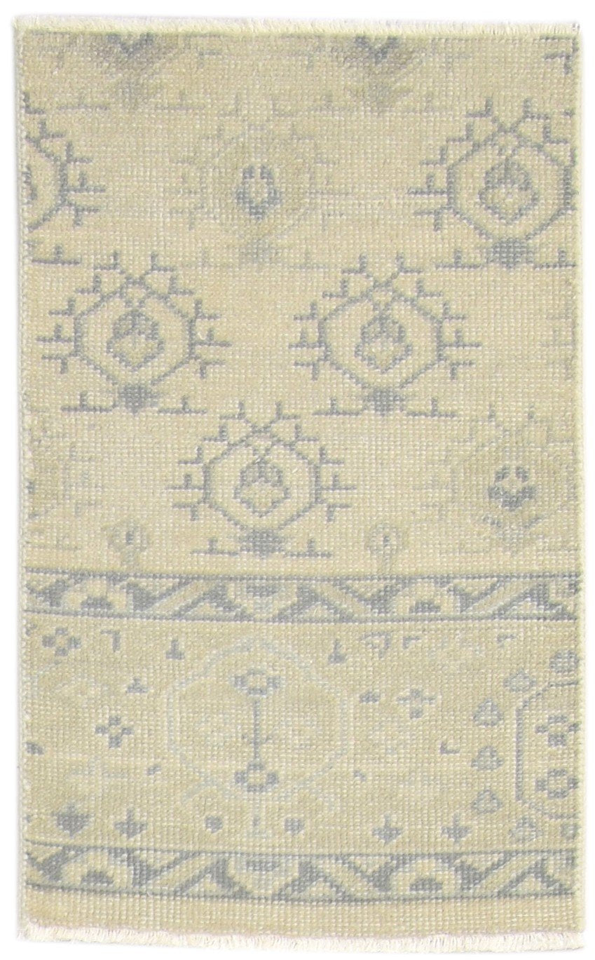 Beige Wool Rug 2' X 3' Persian Hand Knotted Bokhara Oriental Small Carpet Area Rug