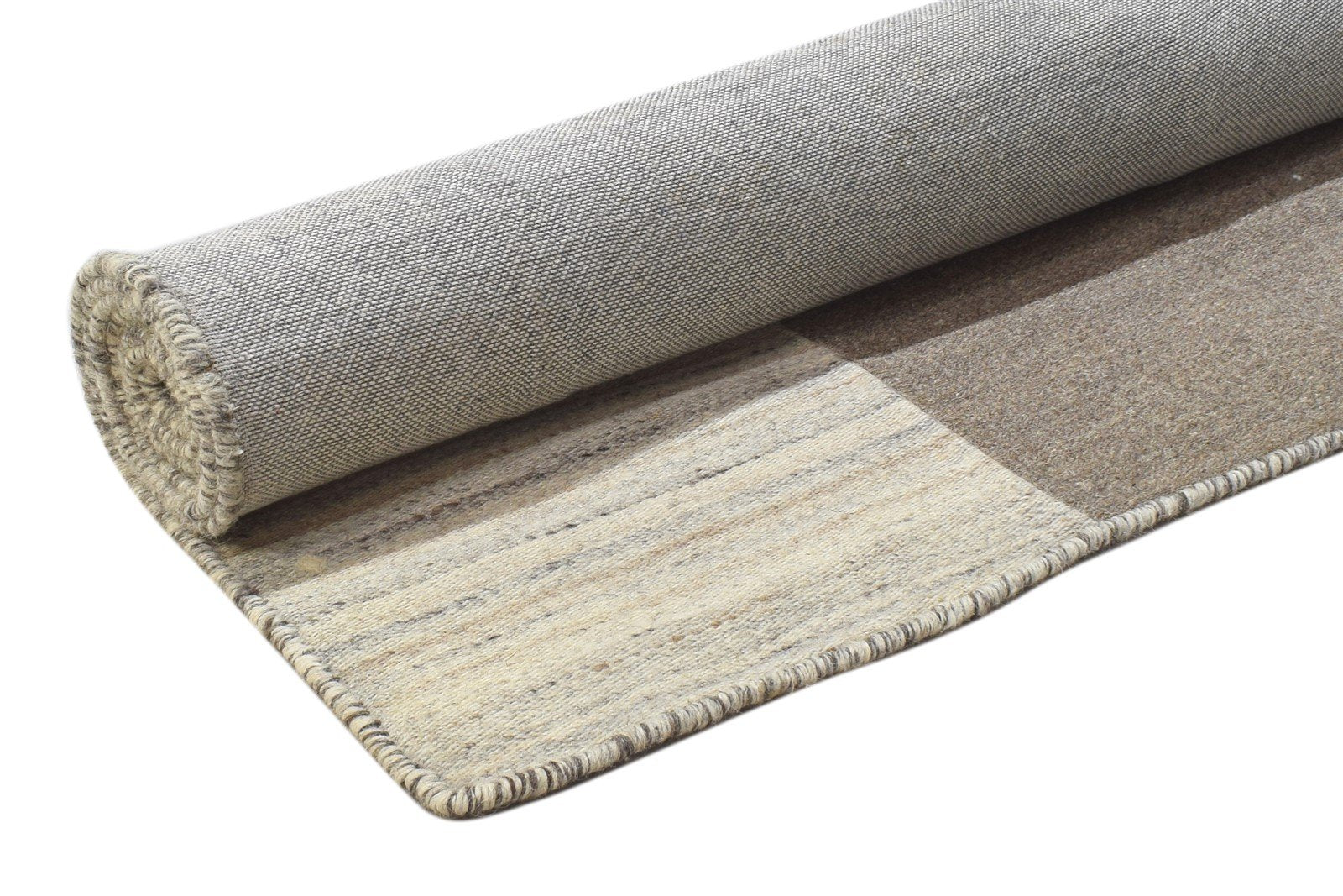 5X8 Rug Wool Brown Modern Hand Tufted Scandinavian Geometric Room Size Carpet Area Rug