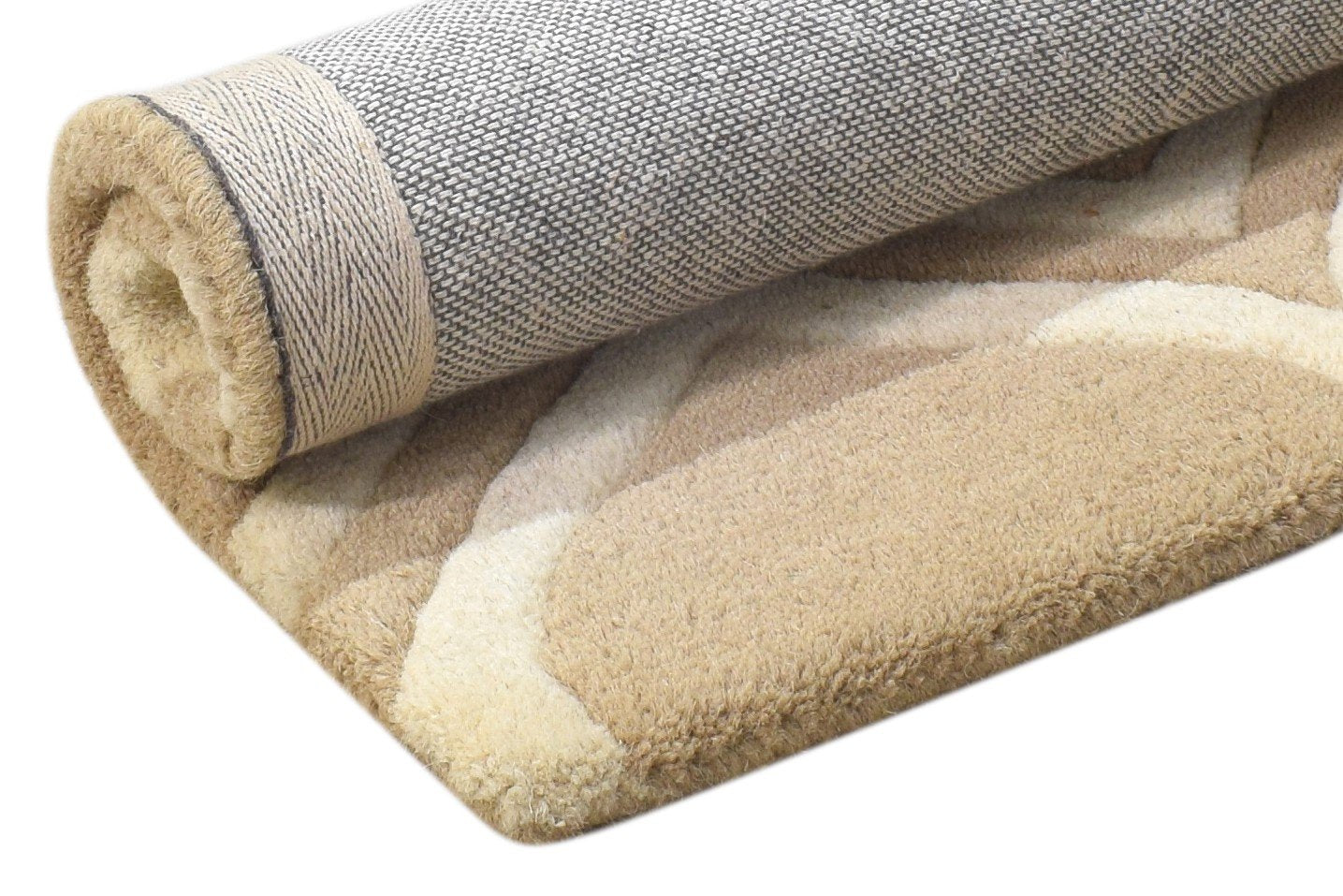 2' X 2' Rug Wool Beige Modern Hand Tufted Moroccan Trellis Small Carpet Area Rug