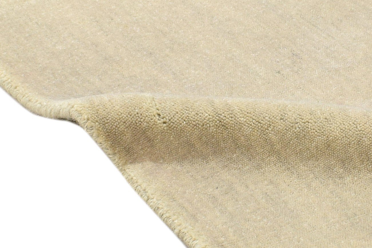Beige Wool Rug 2' X 2' Modern Handloom Scandinavian Solid Small Carpet Area Rug