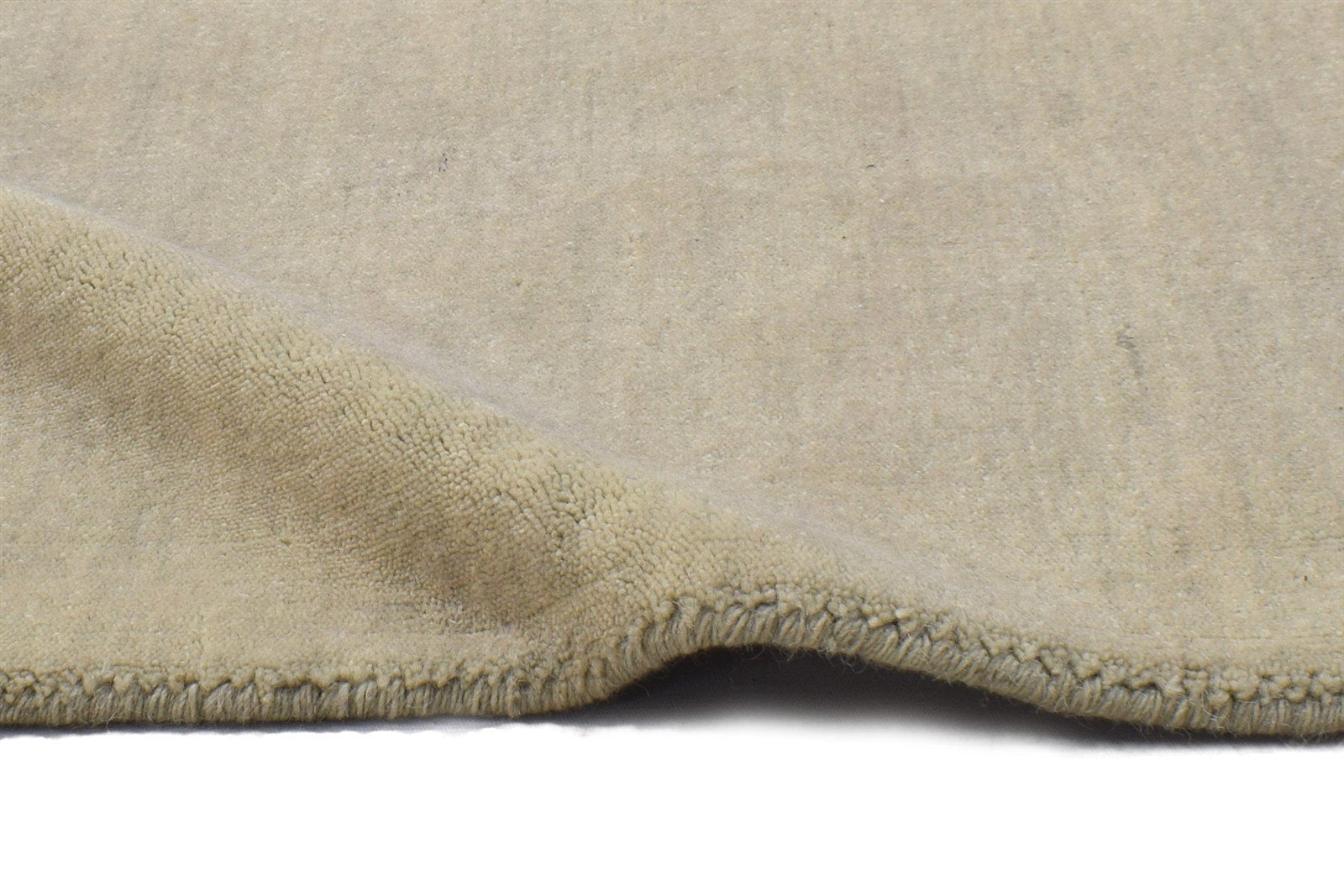 Beige Wool Rug 2' X 2' Modern Handloom Scandinavian Solid Small Carpet Area Rug