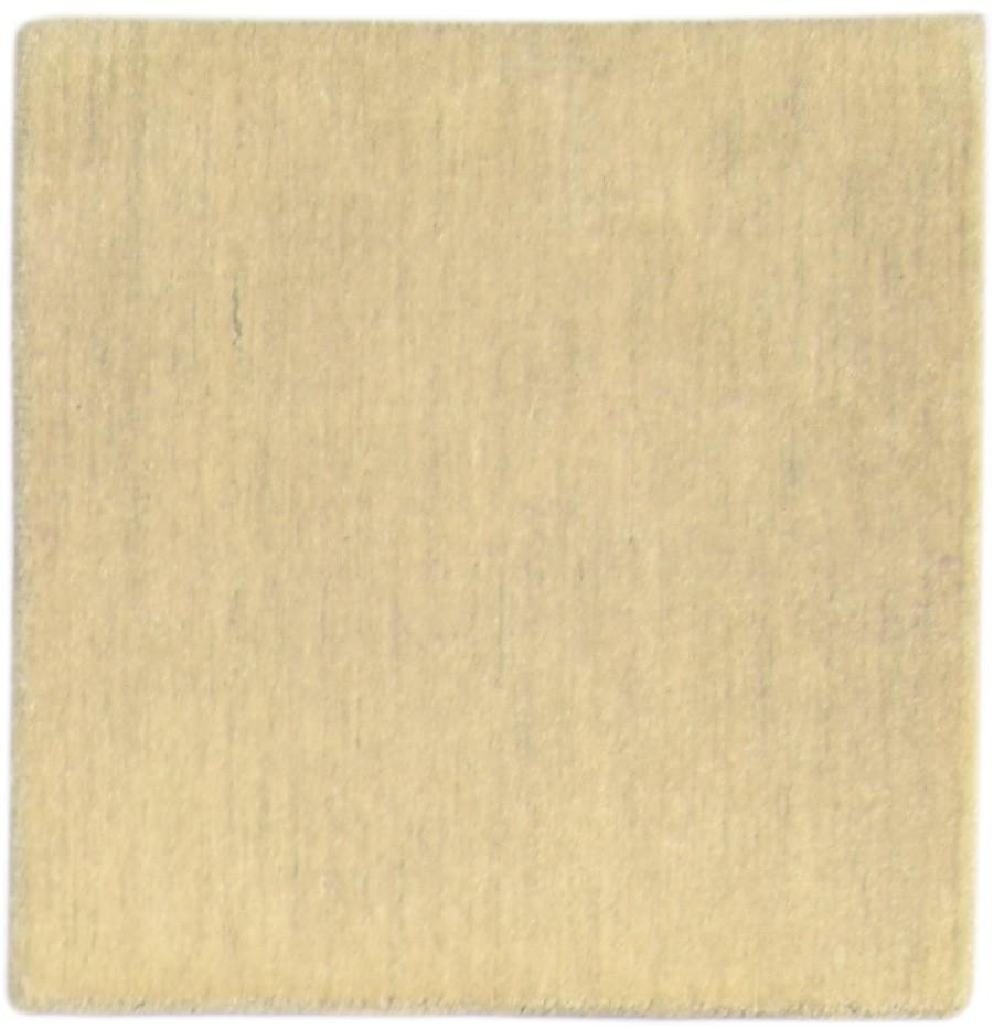 Beige Wool Rug 2' X 2' Modern Handloom Scandinavian Solid Small Carpet Area Rug