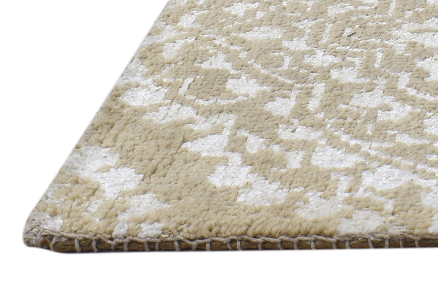 2' X 2' Rug Wool / Silk Brown Modern Hand Knotted Moroccan Floral Small Carpet Area Rug