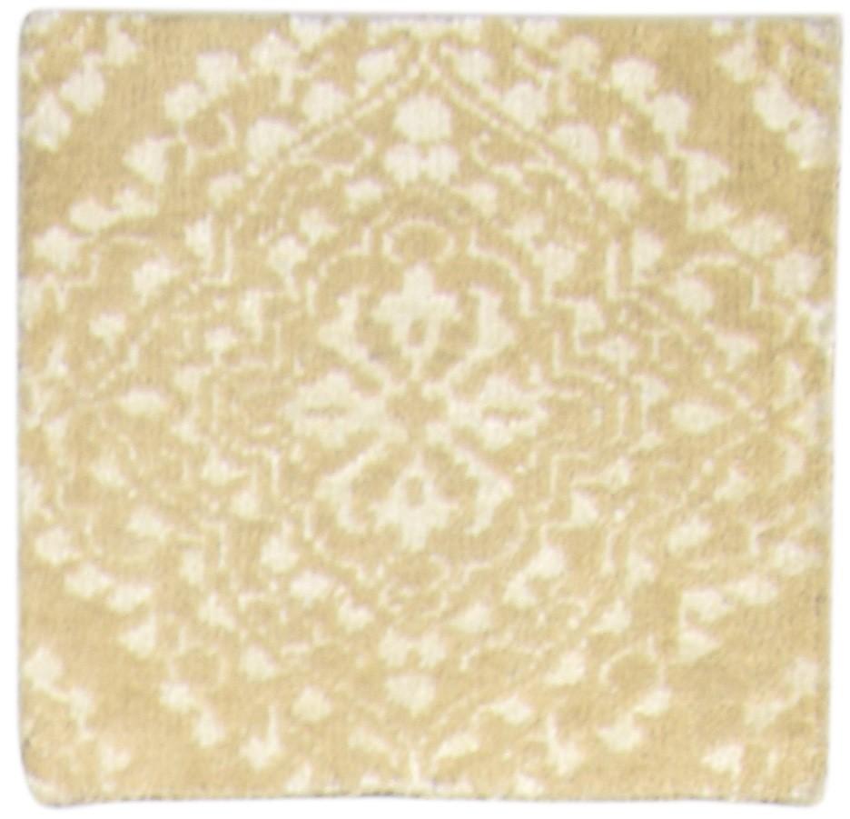 2' X 2' Rug Wool / Silk Brown Modern Hand Knotted Moroccan Floral Small Carpet Area Rug
