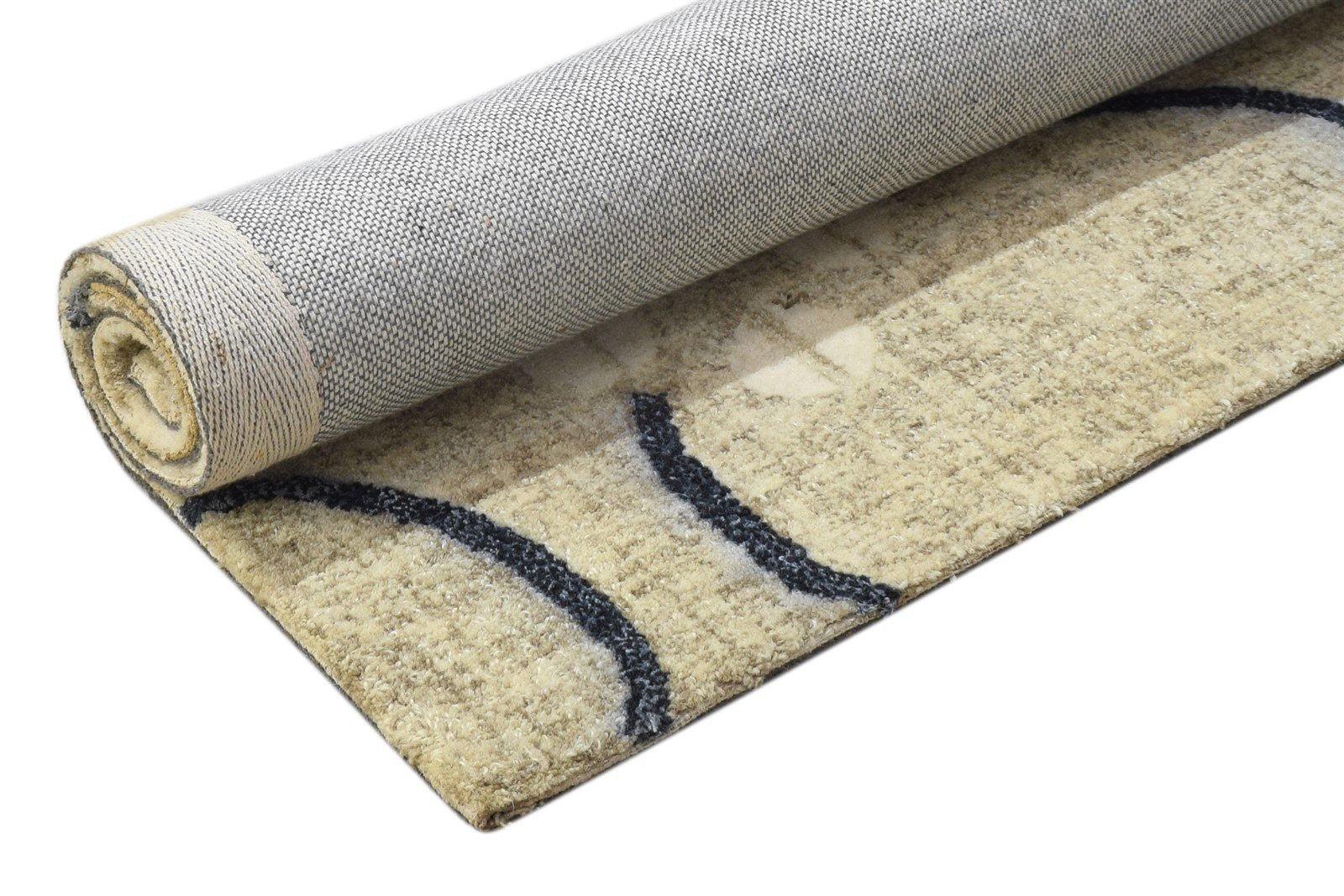 Hand Tufted Beige Wool Rug 2' X 3' Modern French Trellis Small Carpet Area Rug