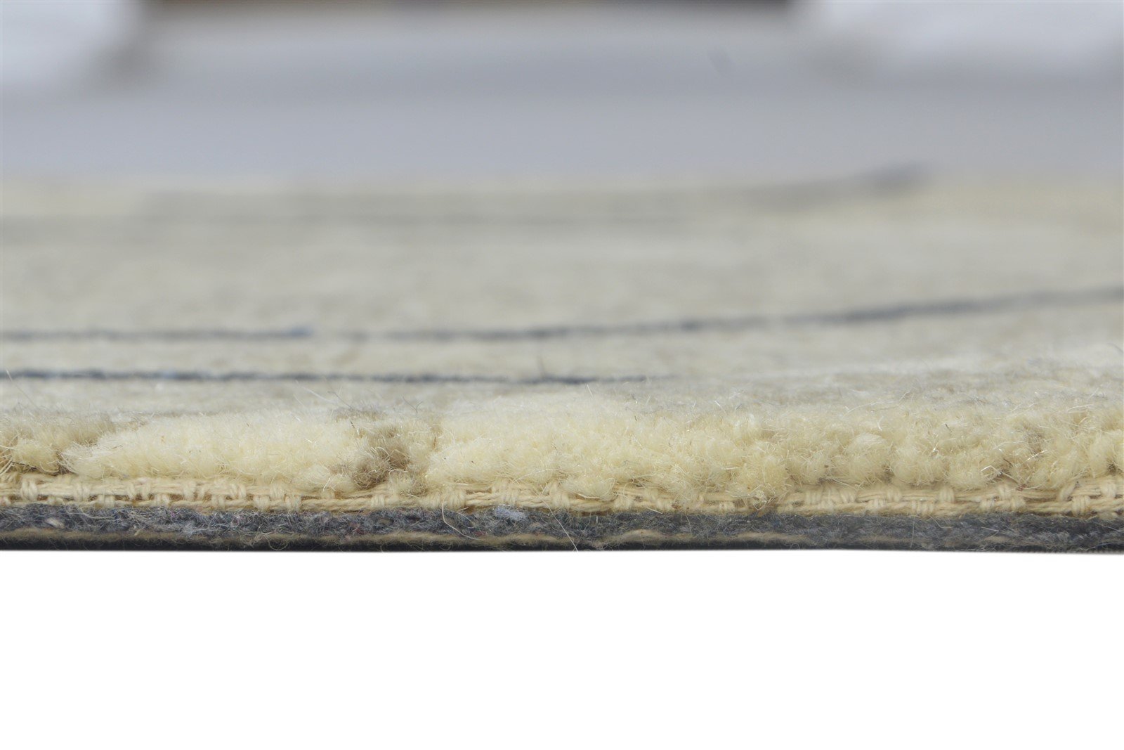 Hand Tufted Beige Wool Rug 2' X 3' Modern French Trellis Small Carpet Area Rug