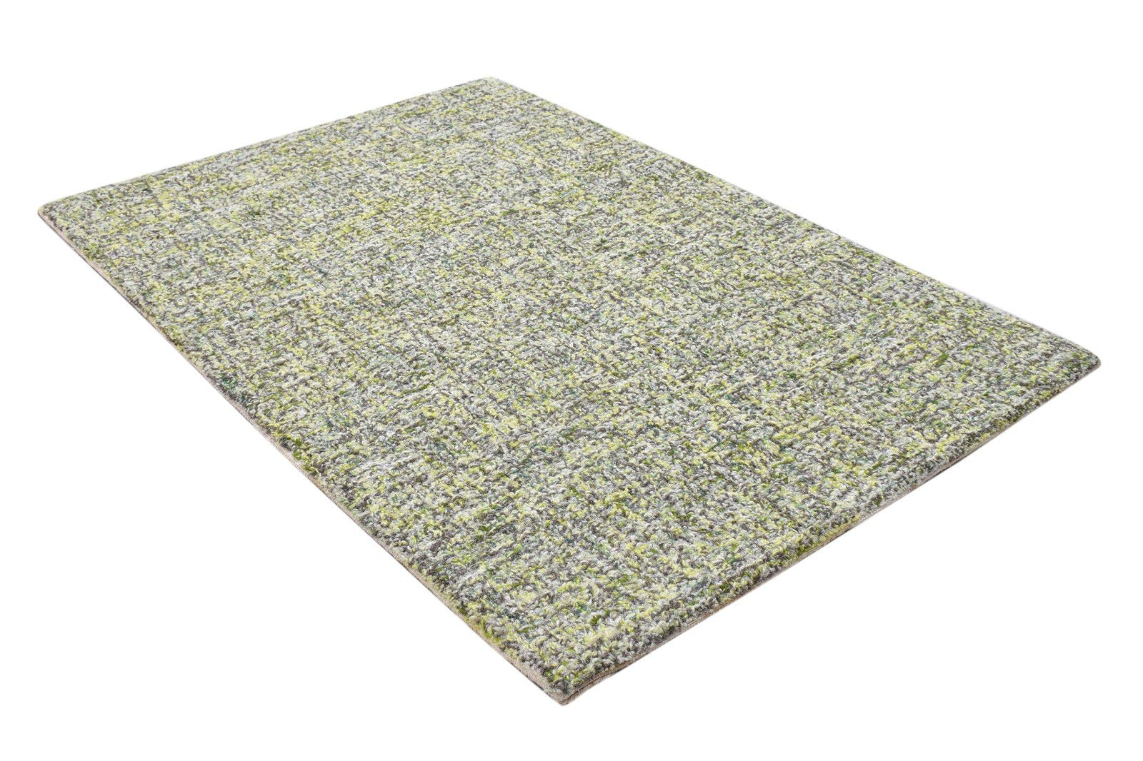 2' X 3' Rug Wool Green Modern Hand Tufted Scandinavian Solid Small Carpet Area Rug