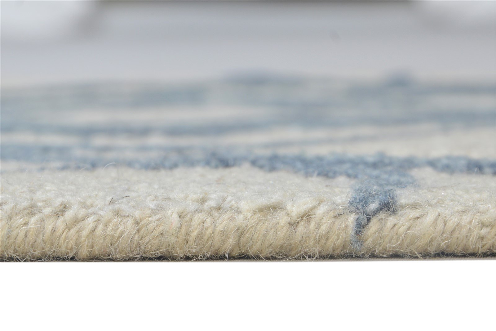 Hand Tufted Ivory Wool Rug 2' X 3' Modern Scandinavian Geometric Small Carpet Area Rug