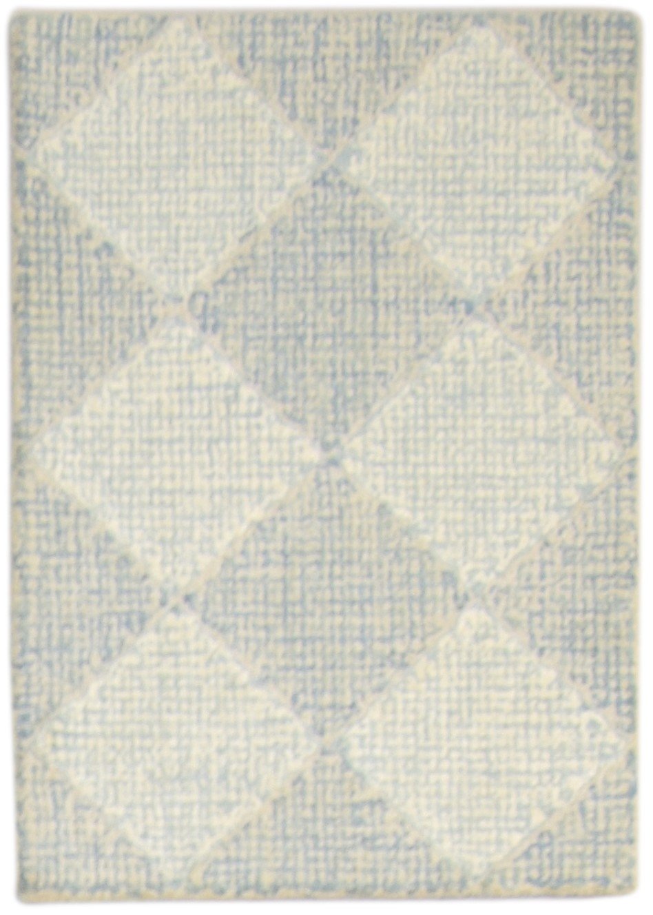 Wool Grey Rug 2' X 3' Modern Hand Tufted Scandinavian Diamond Small Carpet Area Rug