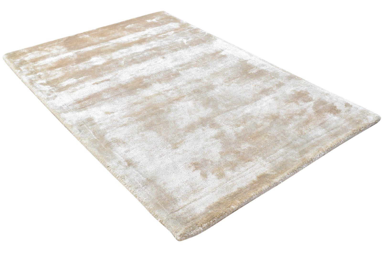 Beige Wool Rug 2' X 3' Modern Hand Tufted Scandinavian Solid Small Carpet Area Rug