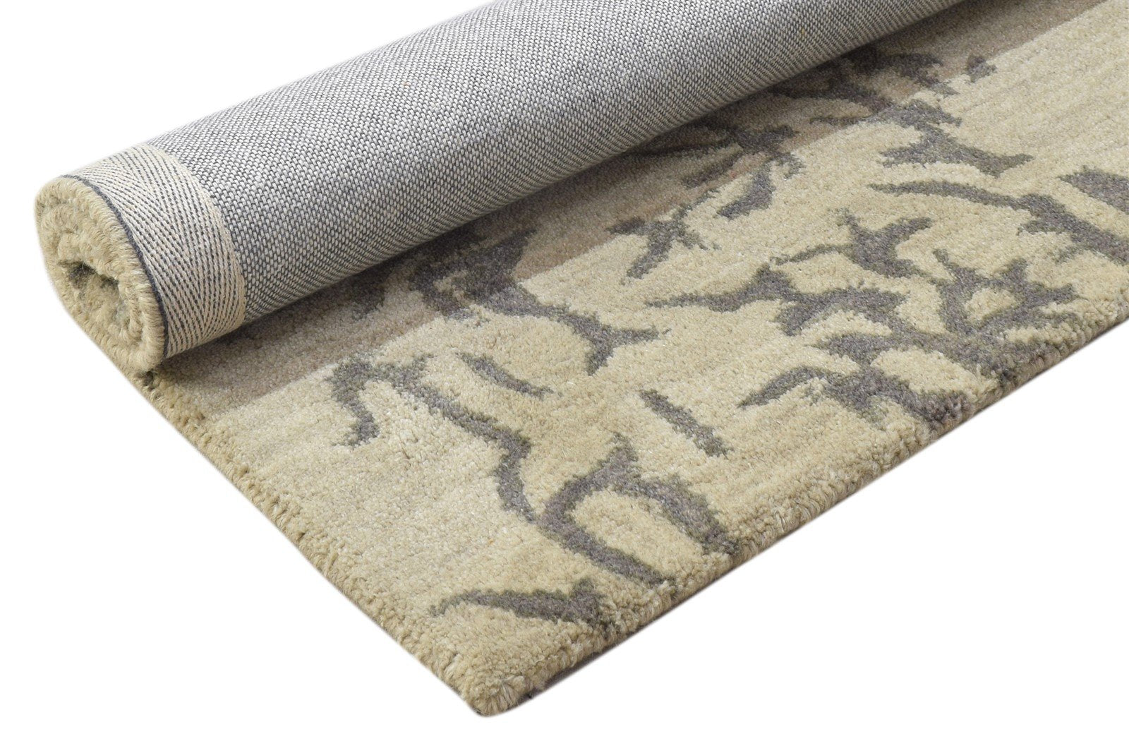 Wool Beige Rug 2' X 3' Modern Hand Tufted Oushak Oriental Small Carpet Area Rug