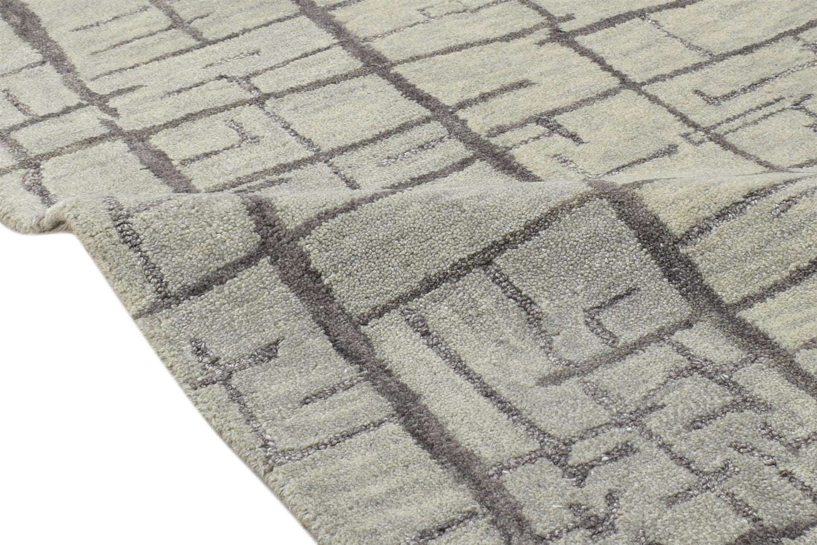 Sage Wool Rug 2' X 3' Modern Hand Tufted Scandinavian Geometric Small Carpet Area Rug